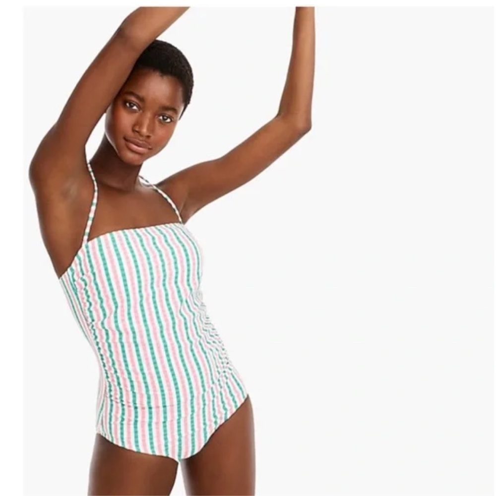 J. Crew Multicolor Striped One Piece Swimsuit
